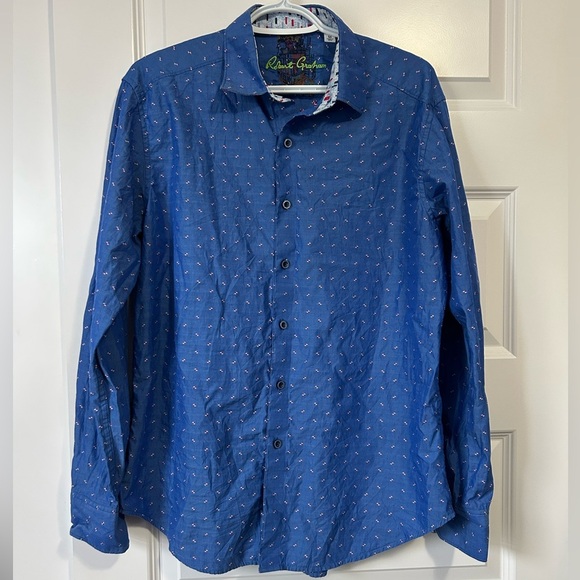 Robert Graham Other - Robert Graham Classic Fit Blue Patterned Men's Button Up Cotton Dress Shirt